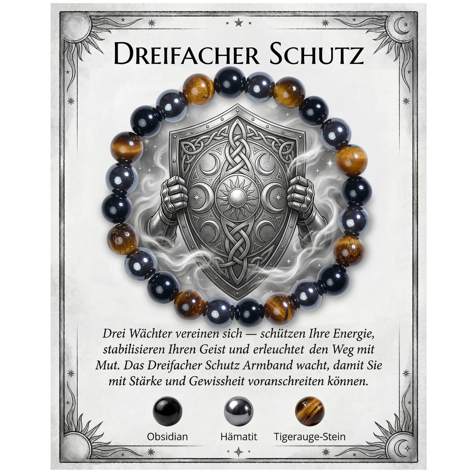 Bivei Armband Stärkendes Kristall Heilungsarmband 8MM - Dehnbares Elastischer Perlenarmband für Damen & Herren als Geschen