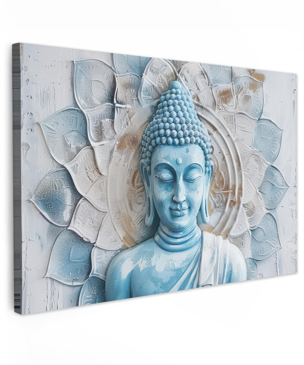 MuchoWow© Wall Pictures Large 120 x 80 cm XXL Bedroom Home Decoration Home Picture Living Room Photo Canvas Wall Pictures Canvas Wall Decor Buddha - Zen - Gold - Luxury - Spiritual
