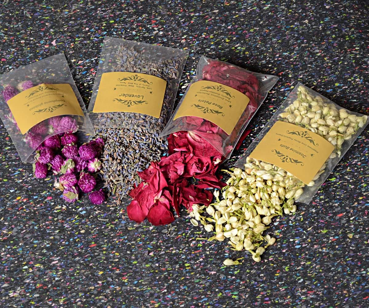 Dried Herbs for Witchcraft Supplies and Tools - 30 Wiccan Herbs for Protection, Herbal Magic, Spells, Wiccan Altar Bugs - Crystal Spoon Included