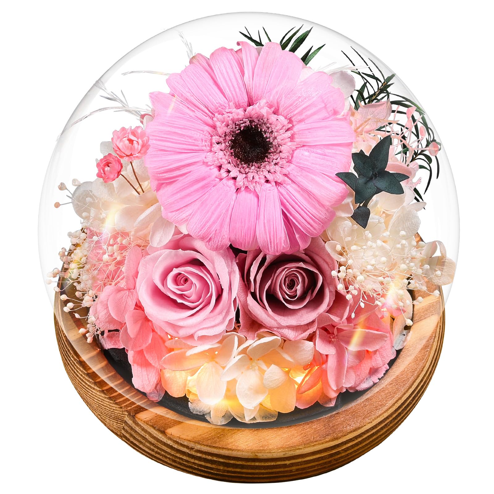 Ewige Rose Engel Geschenke für Mama, Ewige Rose in Engel Glaskuppel für Sie, Infinity Rosen Konservierte Blumen Handgemachte, Engelsfigur aus Glas, Geschenk für Frauen Mutter Oma Großmutterk