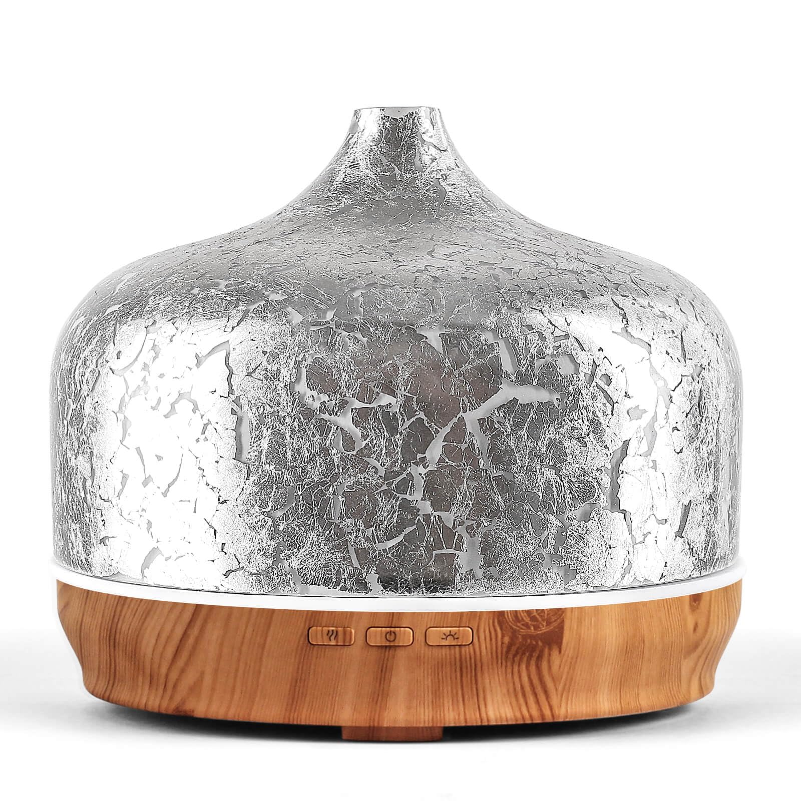 Porseme Aroma Diffuser 500ml, Handgeblasen 3D Glas Luftbefeuchter, Ultraschall Aromatherapie Öle Diffusor mit 7 farbigem LED Licht,Diffusor für Ätherische Öle Letzte 15-21 Stunden,BPA Frei für Wohnung