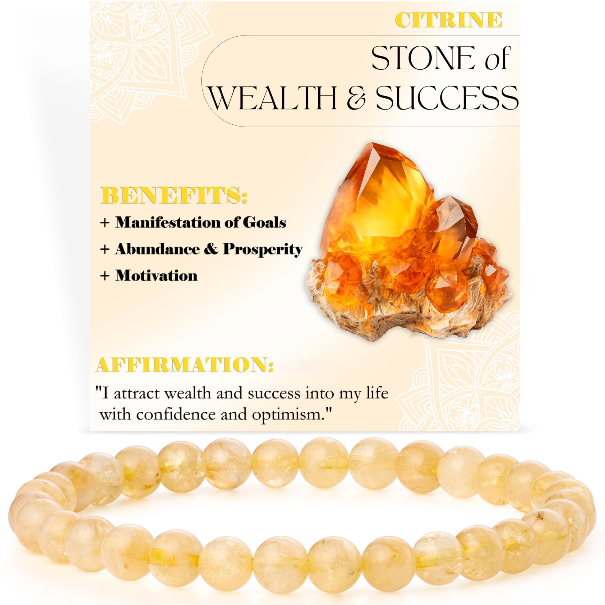 Bivei Pearl Bracelet for Women 6 mm Semi-Precious Stone Stretchy Elastic Jewellery Yoga Gifts