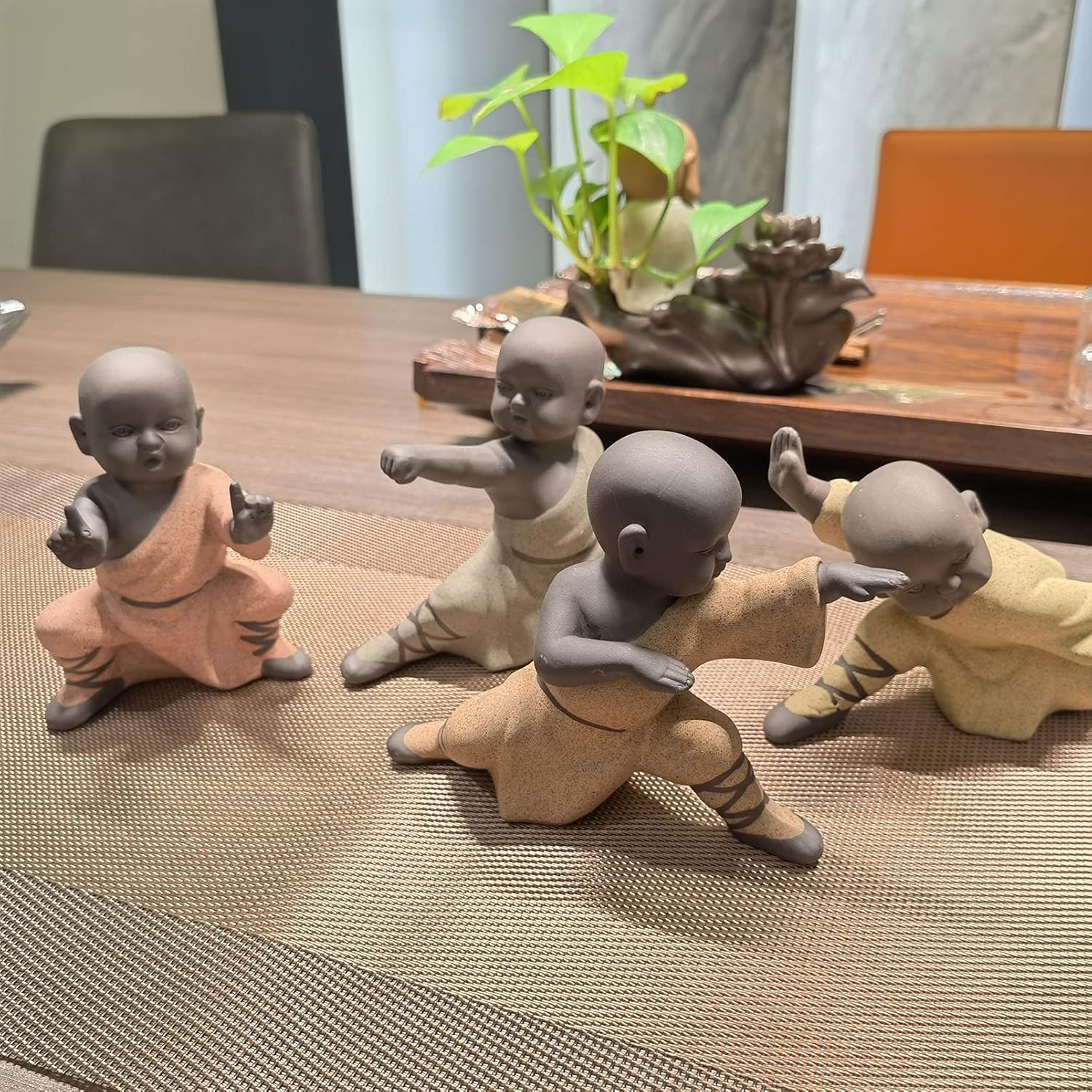 Buddha Figur Statue Mönch Skulptur Tea Tray Dekor Zen Ornament Wetterfest Frostsich Innen und Dekoration für Wohnzimmer Schlafzimmer Balkon Terrasse oder als Geschenk