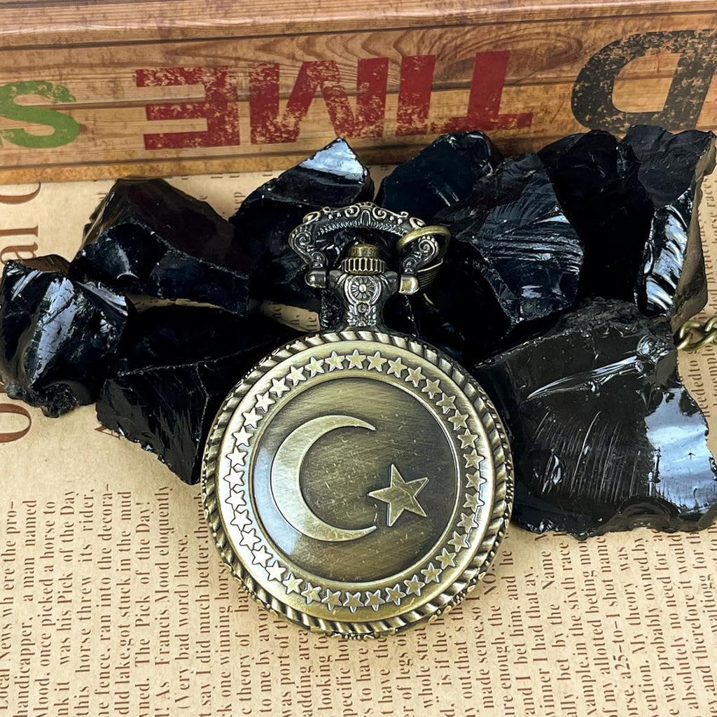 Natürlicher schwarzer Obsidian Spiegel, Obsidian Taschenspiegel, Obsidian Feng Shui Spiegel, Wahrsagungswerkzeuge, Dekorativ für Meditation (F)