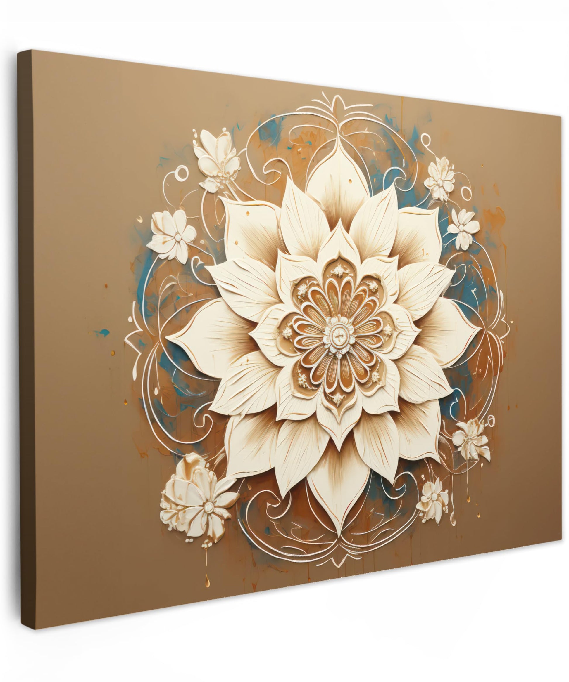 MuchoWow© Wall Pictures Large 120 x 80 cm XXL Bedroom Home Decoration Home Picture Living Room Photo Canvas Wall Pictures Canvas Wall Decor Buddha - Zen - Gold - Luxury - Spiritual