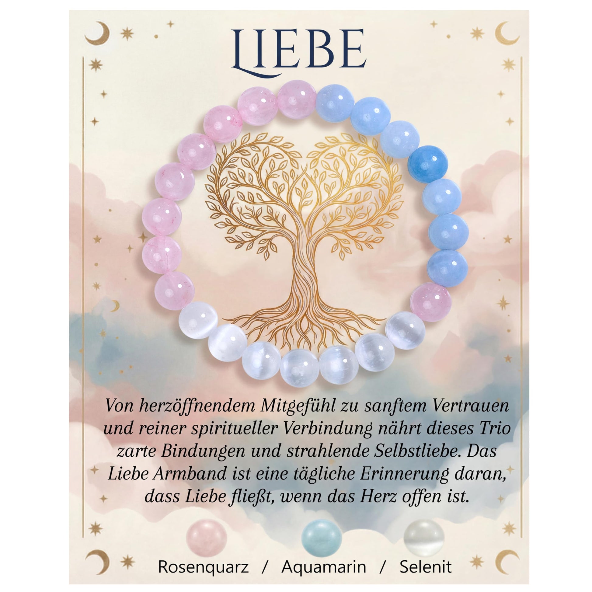 Bivei Armband Stärkendes Kristall Heilungsarmband 8MM - Dehnbares Elastischer Perlenarmband für Damen & Herren als Geschen