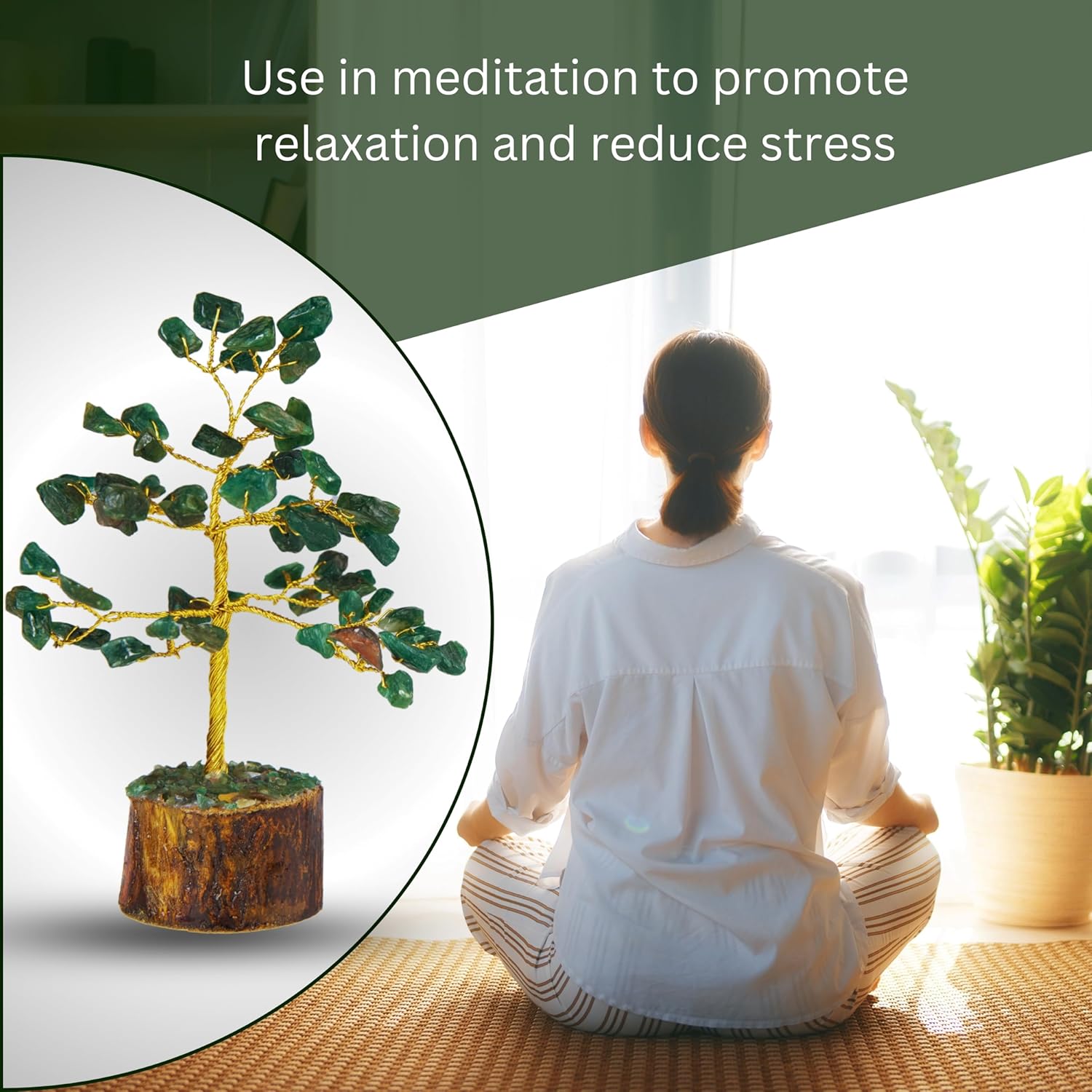 Wonder Care GrünerJadekristallbaum als Heimdekoration Kristalle und Heilsteine Weltraumkristall-Dekorationsbaum Kristallgeschenke Edelsteinbaum Weihnachtsbaum Erntedankgeschenk für Freunde und Familie