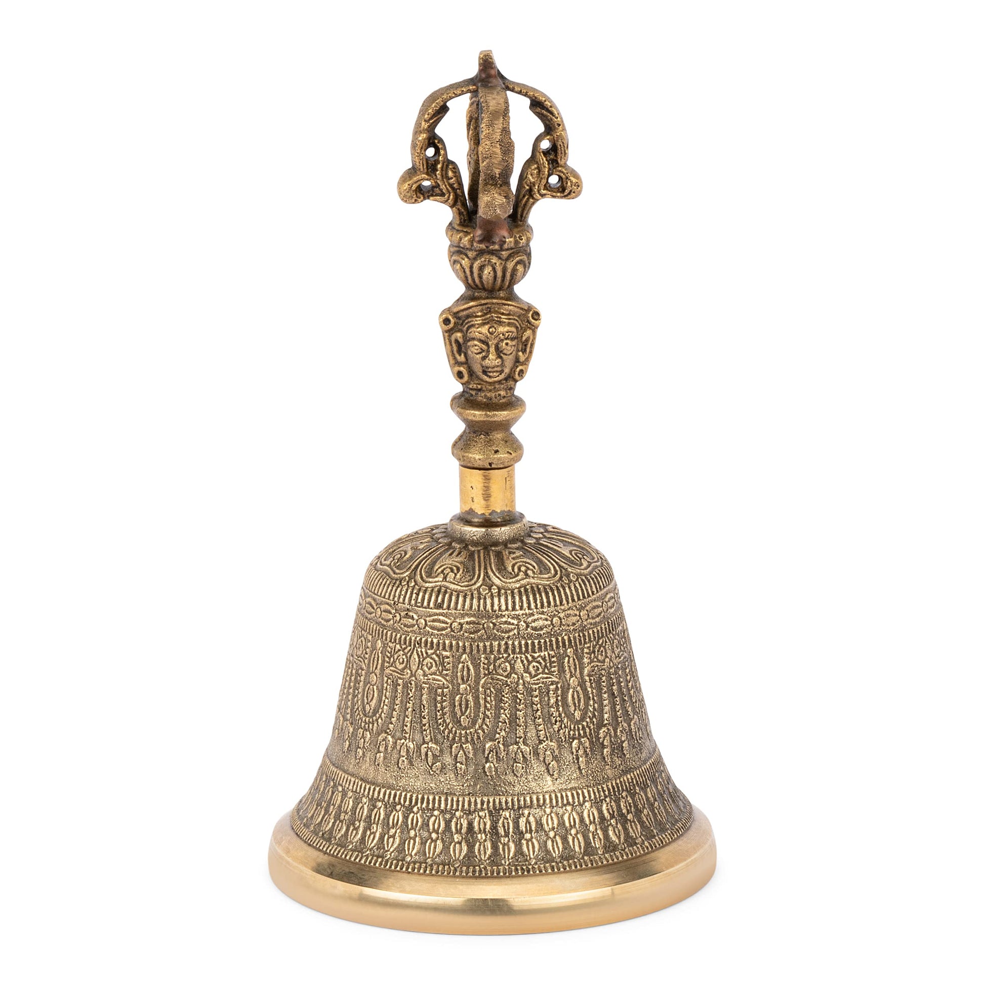 NKlaus Glocke mit Dorje Griff 11cm Ritualgegenstand im Buddhismus Meditationsglocke 2660