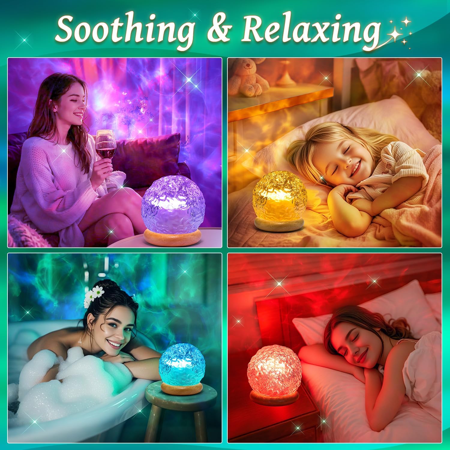 PIKOY Sternenhimmel Projektor als Kristallkugel mit 18 RGB Farben, dimmbar & Timer – eine Premium Deko für Gaming & Schlafzimmer und das ideale Geschenk für Frauen & Männer & Kinder.