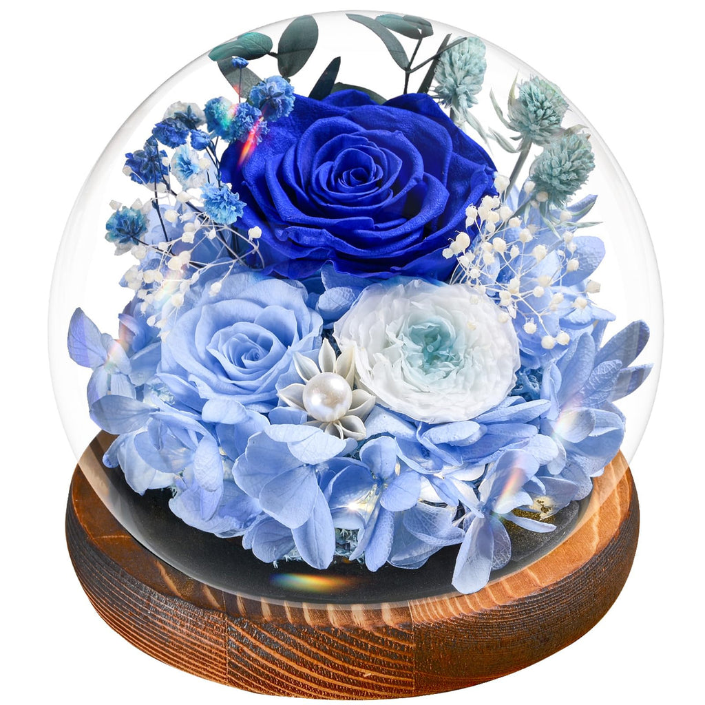 Ewige Rose Engel Geschenke für Mama, Ewige Rose in Engel Glaskuppel für Sie, Infinity Rosen Konservierte Blumen Handgemachte, Engelsfigur aus Glas, Geschenk für Frauen Mutter Oma Großmutterk