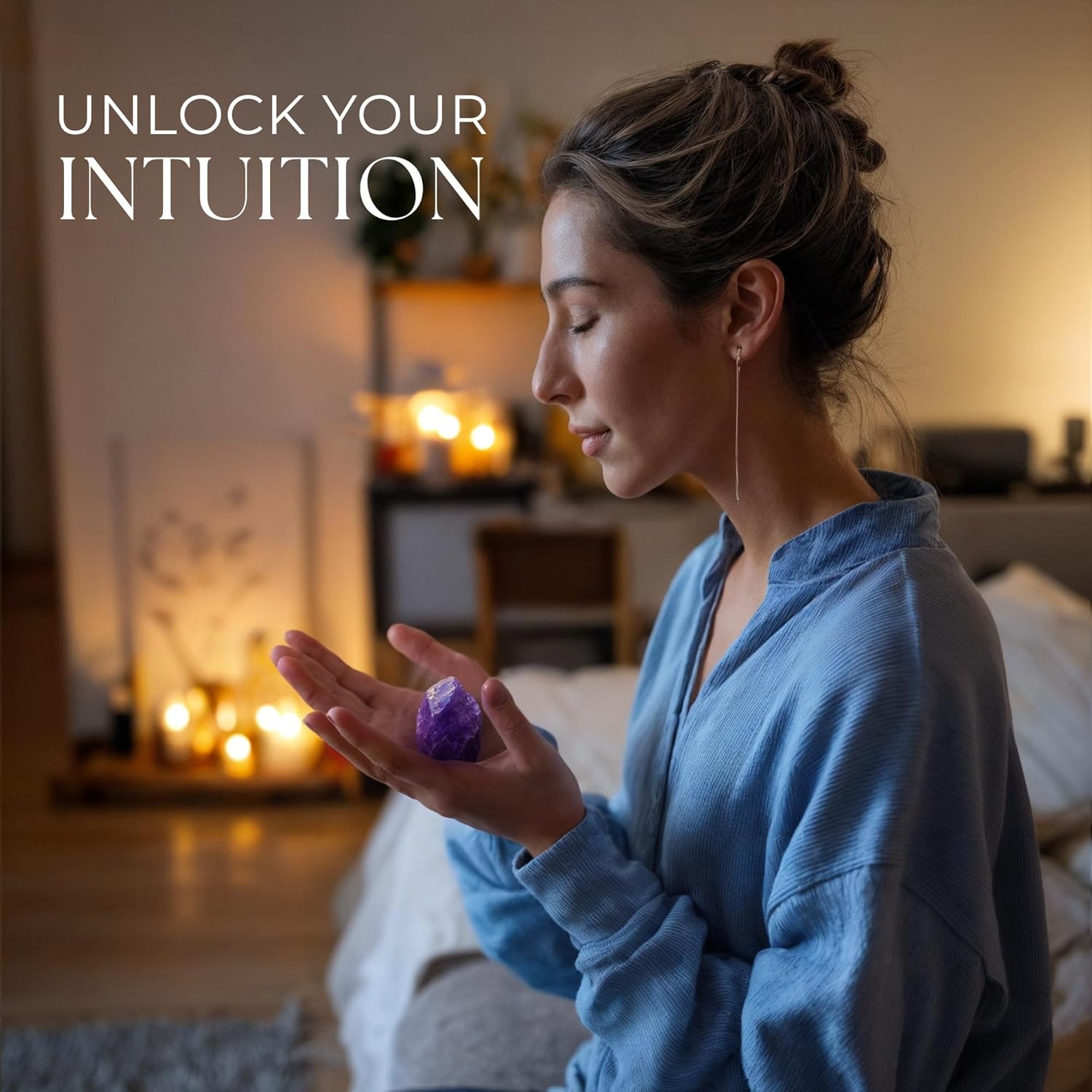 Anima Amethyst Crystal - Large 4-5 cm Deep Purple Natural Raw Amethyst Stone for Peace, Clarity, Sleep & Intuition - Ethically Derived, Presented in Elegant Gift Box