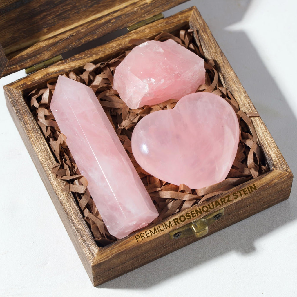 Anima Premium 7 Chakra Kristalle Steine Set – Edelsteine Heilsteine mit Rosenquarz, Amethyst und Lapislazuli in einer Holzbox für Heilung – Spirituelles Geschenk für Frauen mit Anleitungsheft