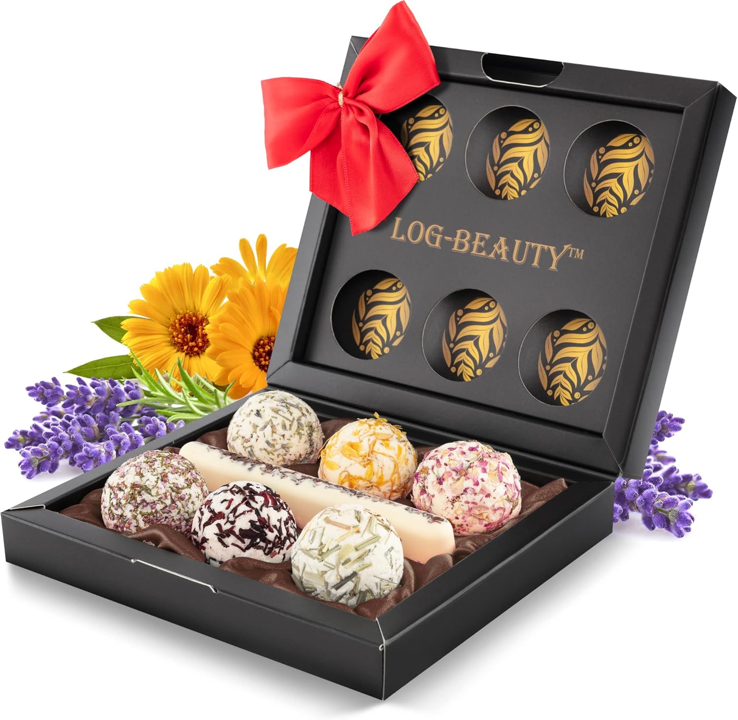 7 BIO Badebomben - Badekugeln Geschenkset mit Vitamin C - MADE IN GERMANY - Vegan - Wellness-Badezusatz-Set - Geschenke für Männer und Frauen - Muttertagsgeschenk