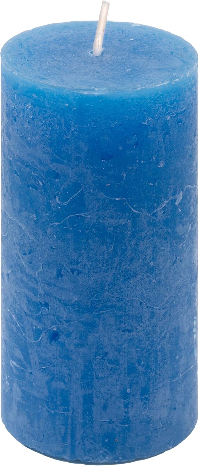 Rustic Candle Height 10 cm Diameter 5 cm Long Burning Time Round Candle Pillar Candles Candle Decoration Table Candles Christmas Candles Wedding Decoration (Blue, 8)