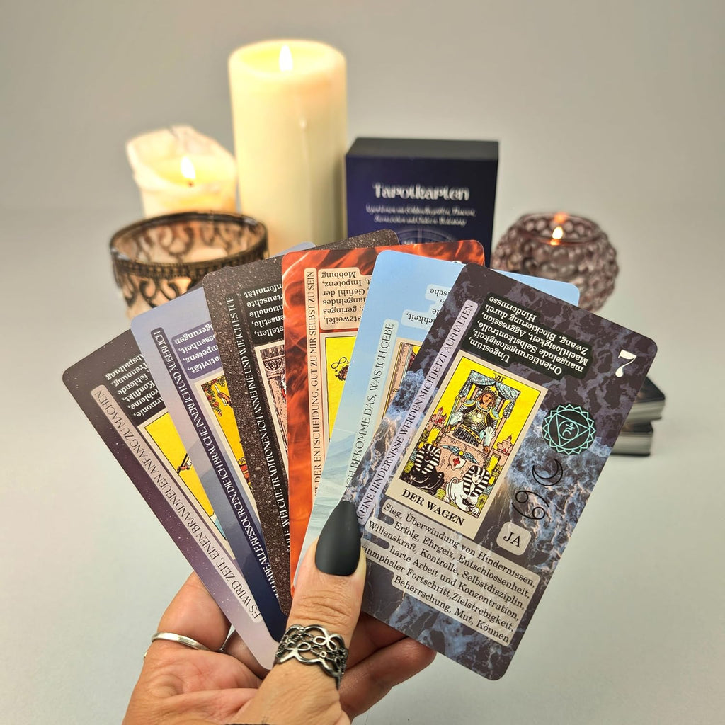 Witchy Cauldron Tarotkarten Legen Lernen, Tarot-Karten für Anfänger, Kein Handbuch Erforderlich, Einfaches und Schnelles Tarotdeck mit Deutschen Bedeutungen auf Ihnen