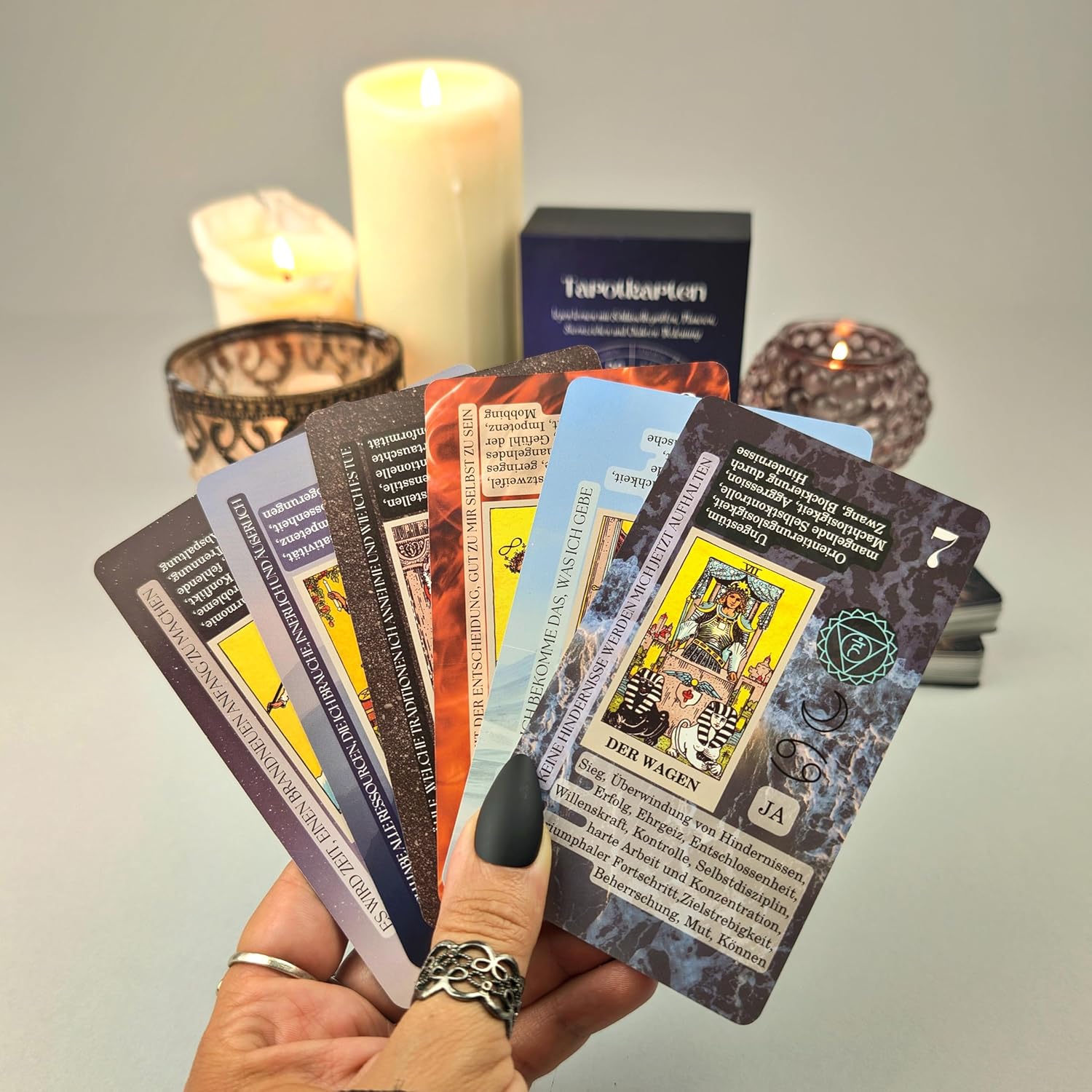 Witchy Cauldron Tarotkarten Legen Lernen, Tarot-Karten für Anfänger, Kein Handbuch Erforderlich, Einfaches und Schnelles Tarotdeck mit Deutschen Bedeutungen auf Ihnen