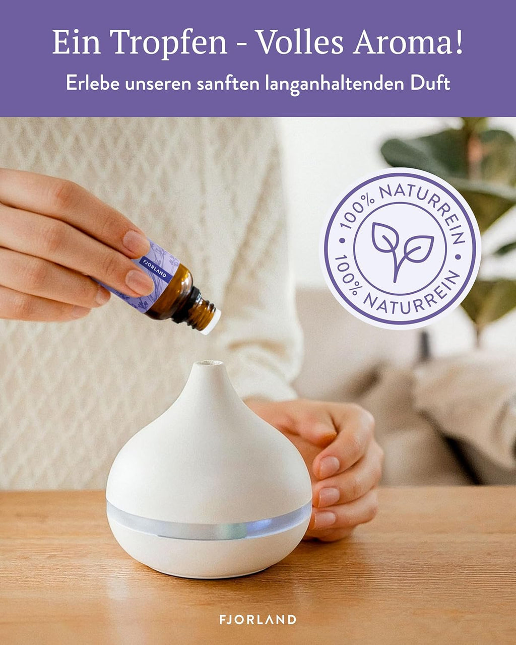 Bio Lavendelöl 100% Naturreiner Lavandula Angustifolia - Ätherisches Öl Beruhigender Lavendel-Duft für Aromatherapie - Ideal für Diffuser & Hautpflege