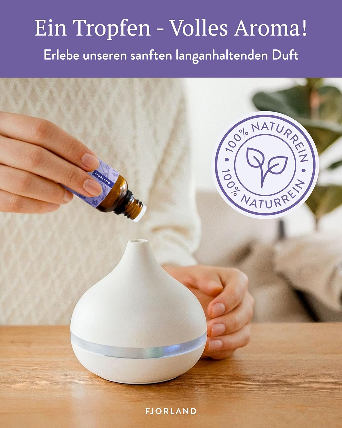 Bio Lavendelöl 100% Naturreiner Lavandula Angustifolia - Ätherisches Öl Beruhigender Lavendel-Duft für Aromatherapie - Ideal für Diffuser & Hautpflege