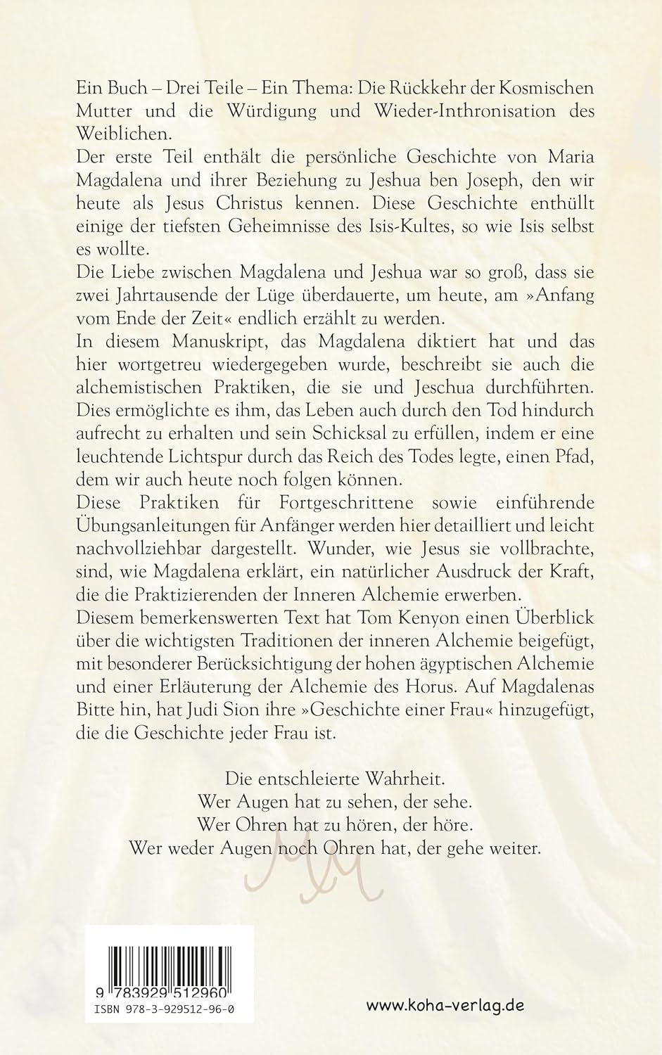 Das Manuskript der Magdalena: Die Alchemie des Horus und die Sexualmagie der Isis