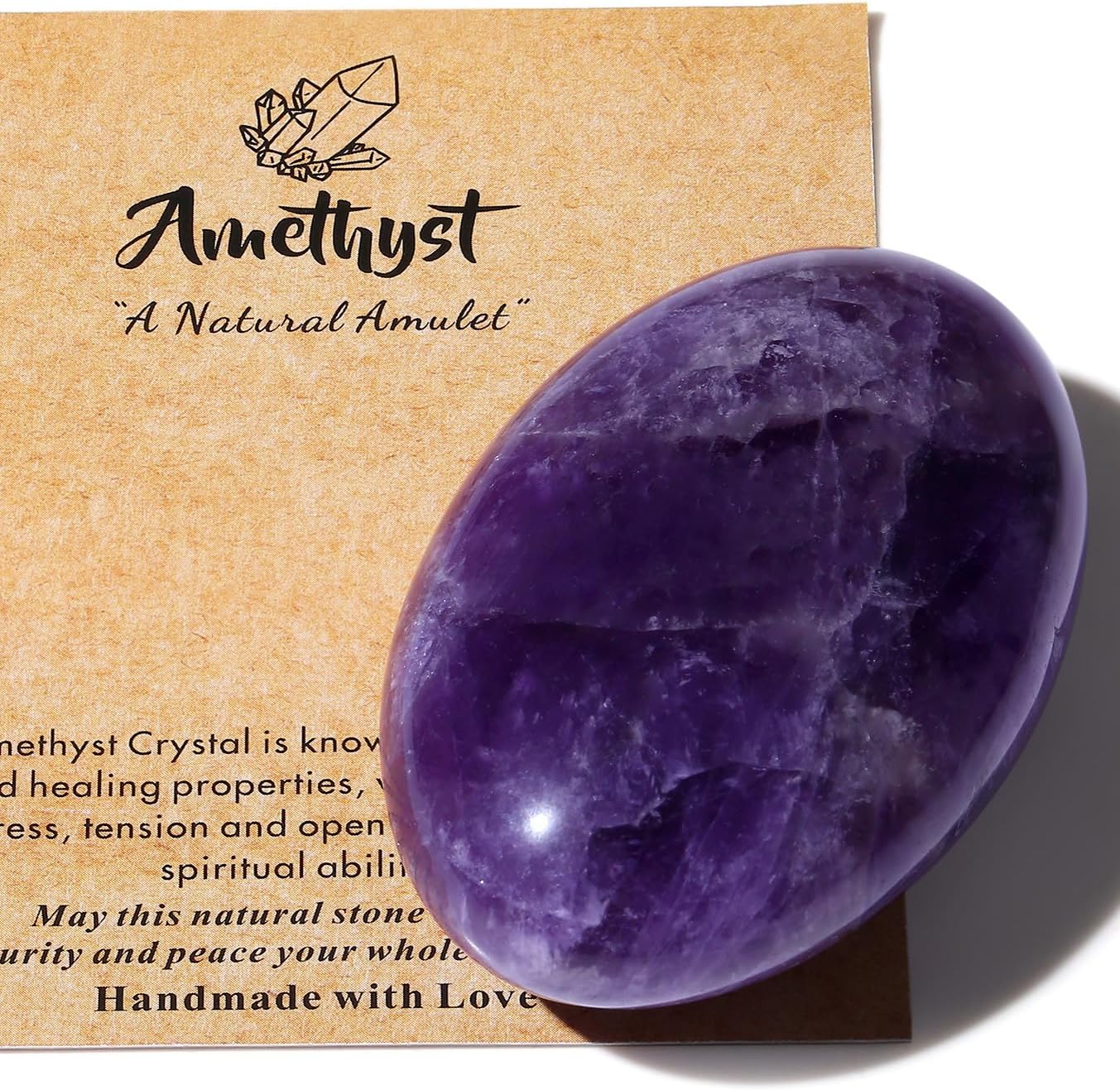 AWARDSEN 1 PCS 2.4" Amethyst Edelsteine Groß, Violett Kristall Oval Heilung Kristall für Reiki Heilung, Wiccan Lieferungen, Balancing Meditation Zubehör