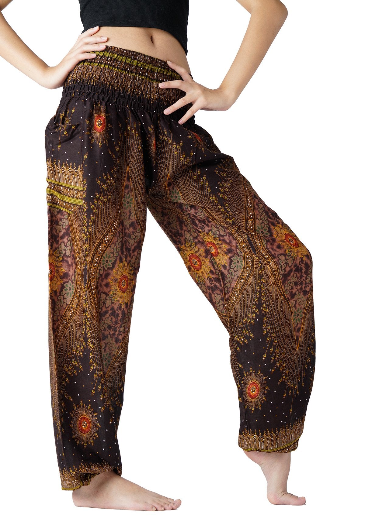 B BANGKOK PANTS Harem Pants Women Yoga Boho Clothes with Pockets