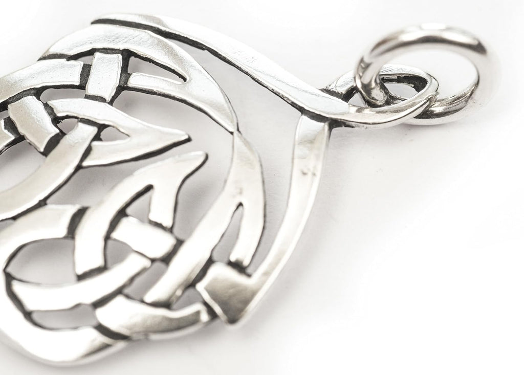 Windalf Celtic Irish Anhänger BRÂN 3.6 cm Keltischer Kraftvogel Skandinavischer Schmuck Nodisches Liebes Amulett925 Sterlingsilber