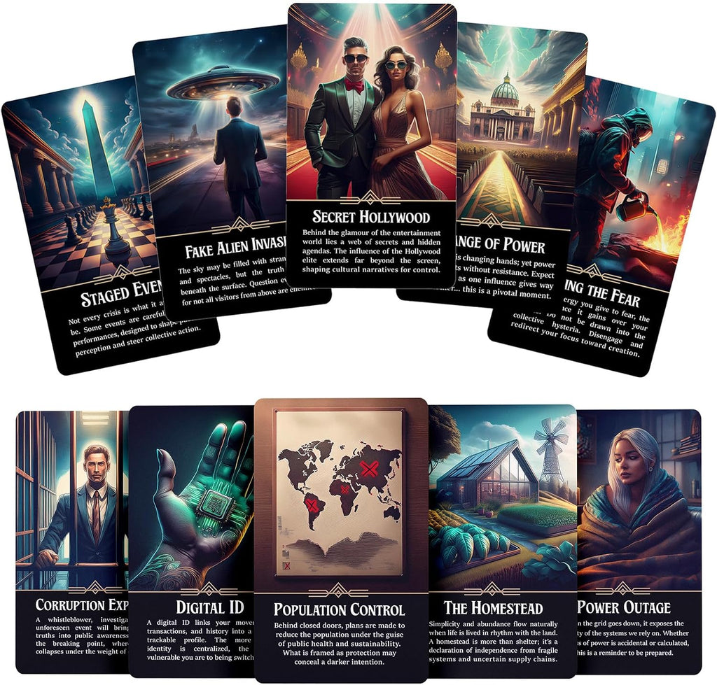 The Illuminati Oracle: A Tool for Discerning Truth in Conspiracy by A.J. Blackwood - 70 Card Divination Game to Decode Current Events, Expose Hidden Agendas & Manifest Higher Timelines