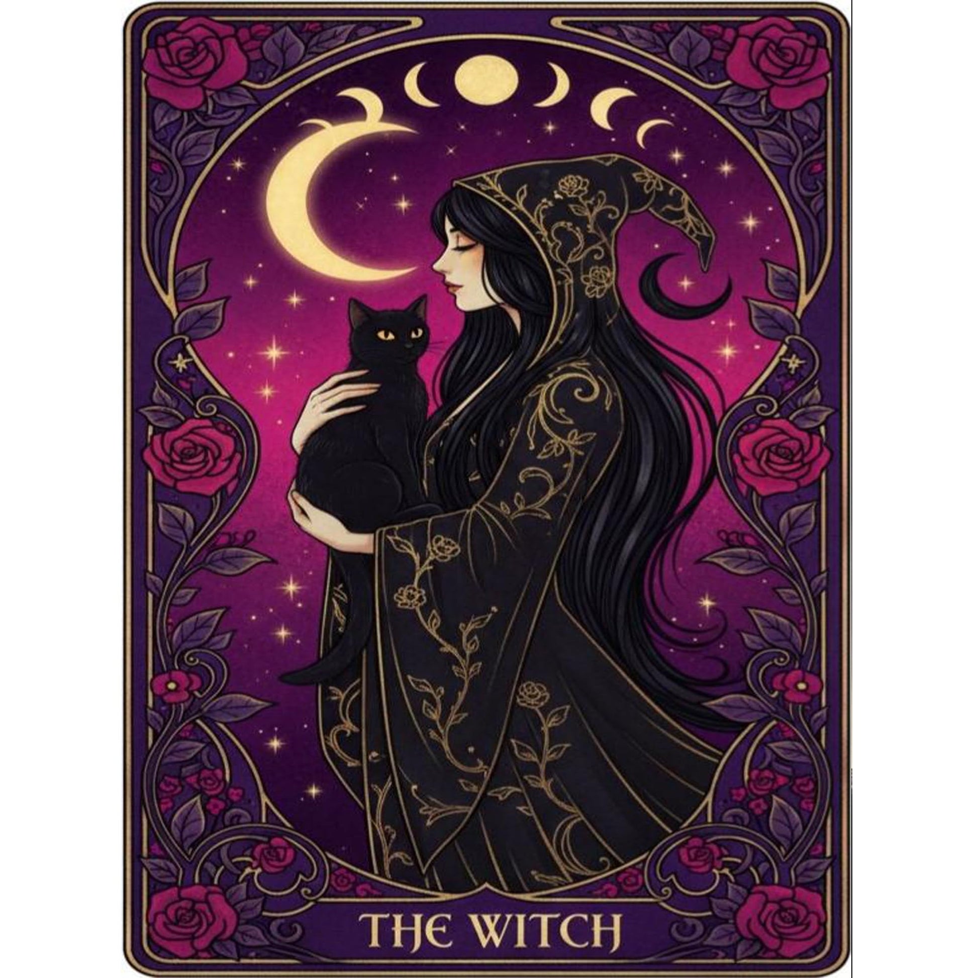GQYCZZ Lilith Queen of the Night Diamond Art Kits for Adults, Tarot Card Diamond Painting Kits for Beginners, DIY 5D Gothic Full Drill Round Diamond Painting Gem Art for beginner, Home Wall Decor12x16