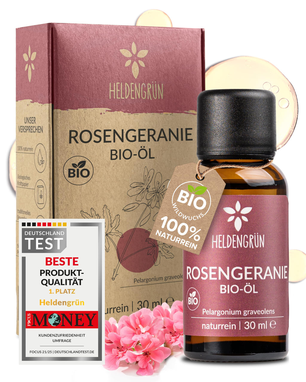 Heldengrün® BIO Orangenöl [100% NATURREIN] Kaltgepresst aus echten Orangen - Orangenöl zum Verzehr - Ätherisches Öl - Duftöl Orange Oil