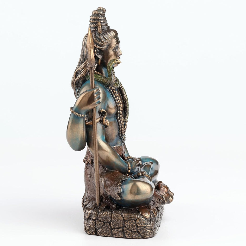 Veronese Design Lord Shiva Statue 6.25 Inch - Hindu God Meditation Figurine in Lotus Pose - Cold Cast Bronze Finish Resin Sculpture - Spiritual Home Decor & Religious Gift for Collectors