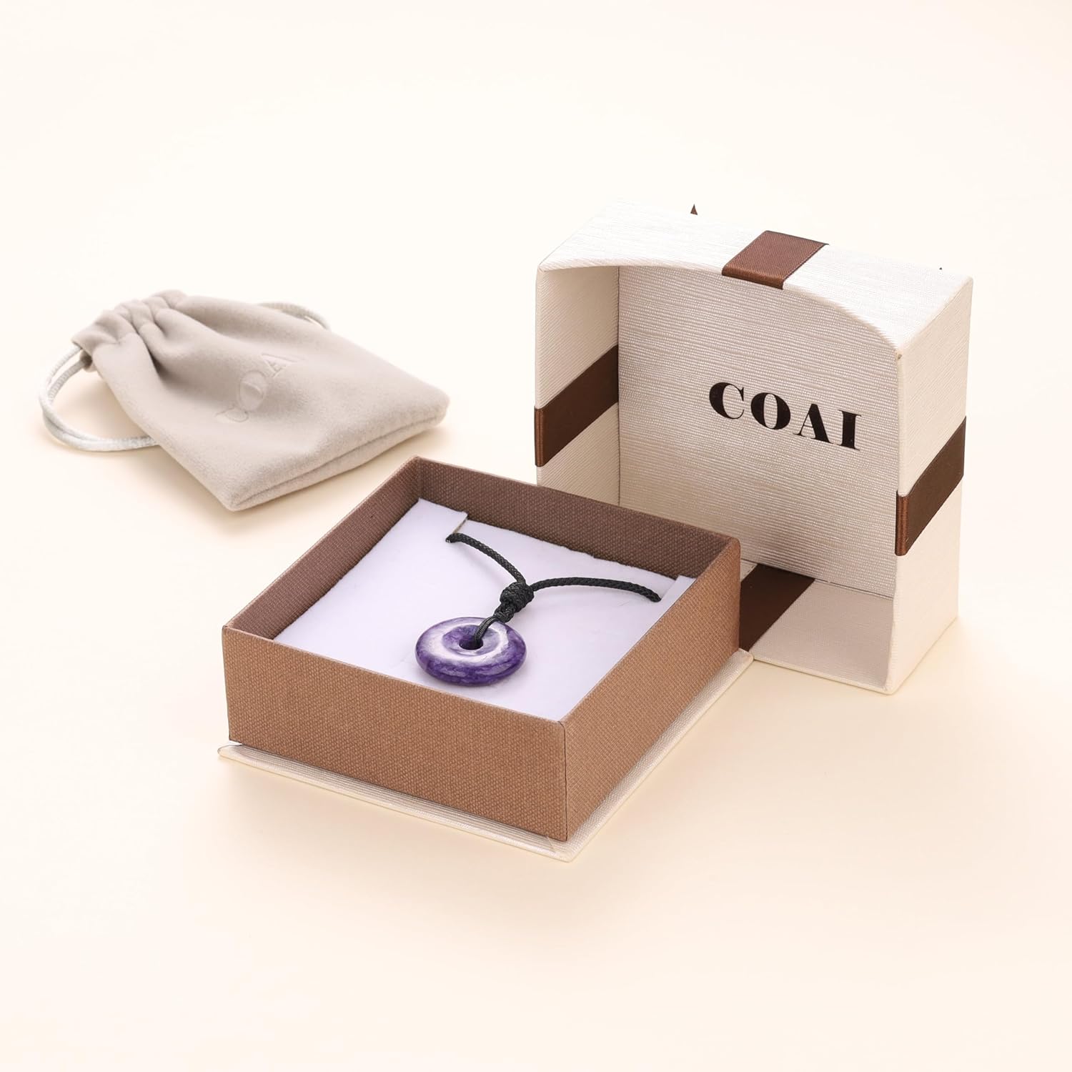 COAI Unisex Glückskette Kreisring Anhänger aus Edelsteine Halskette