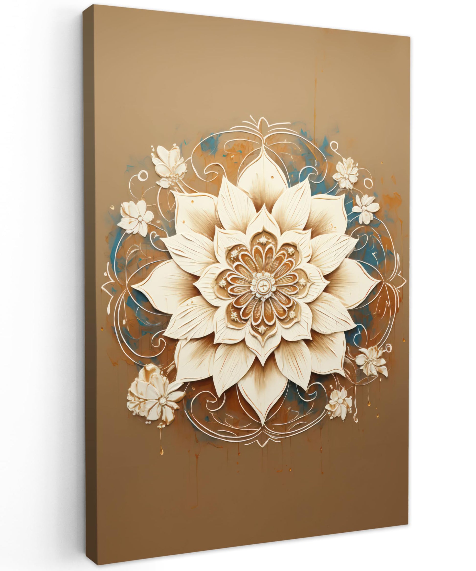 MuchoWow© Wall Pictures Large 120 x 80 cm XXL Bedroom Home Decoration Home Picture Living Room Photo Canvas Wall Pictures Canvas Wall Decor Buddha - Zen - Gold - Luxury - Spiritual