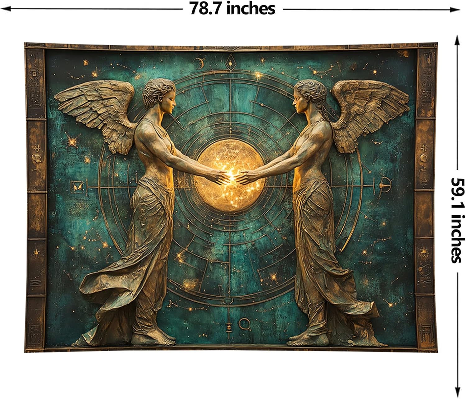 Liuzhouzai Vintage Zodiac Gemini Tapestry Wall Hanging Astrology Home Decoration Aesthetics Suitable for Bedroom Living Room Dormitory Office Wall Decor 80x60 Inches