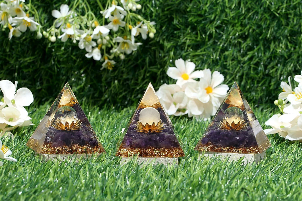 Orgonit Pyramide Amethyst Edelsteine Lotus Pyramiden Positive Energie Kristalle Heilsteine Bringt Glück Pyramide Weihnachten Spirituelle Geschenke Weihnachtsgeschenk