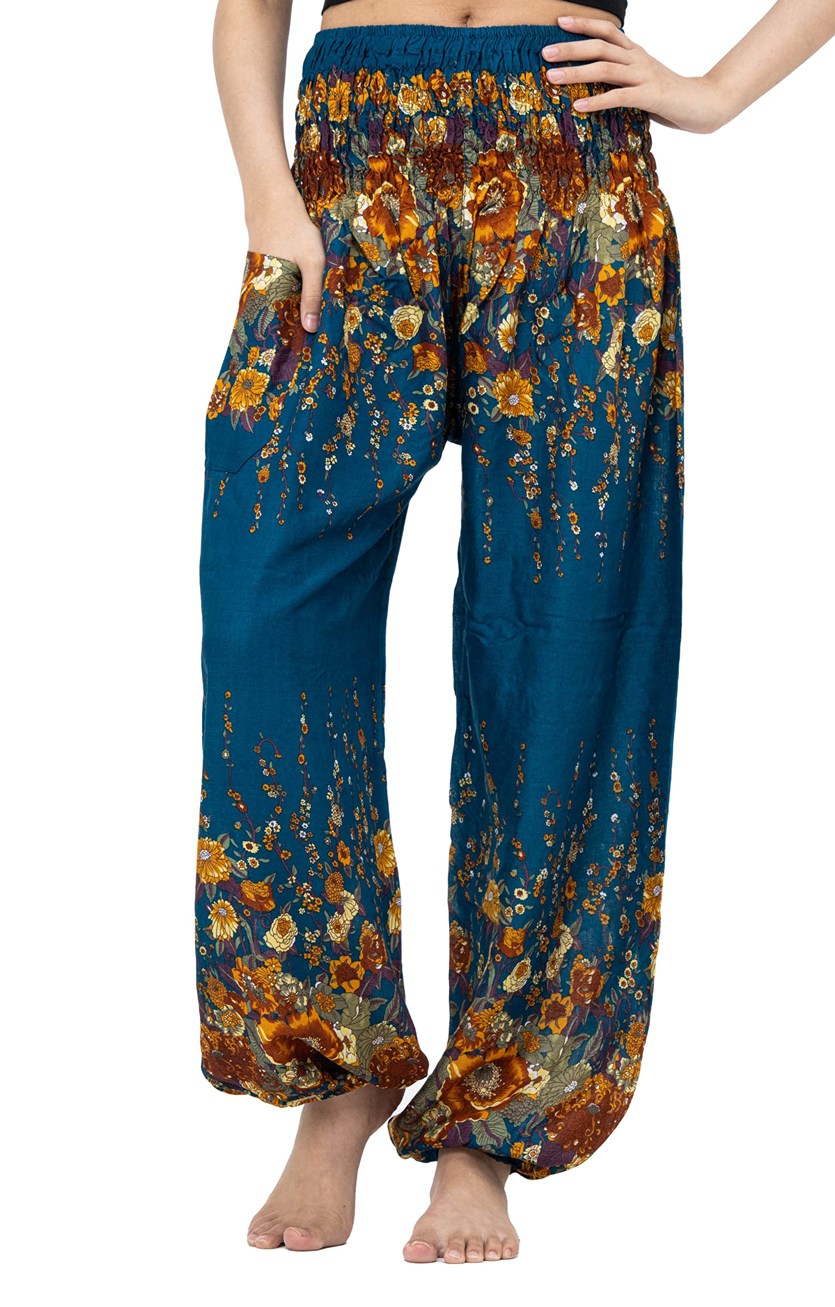 B BANGKOK PANTS Harem Pants Women Yoga Boho Clothes with Pockets