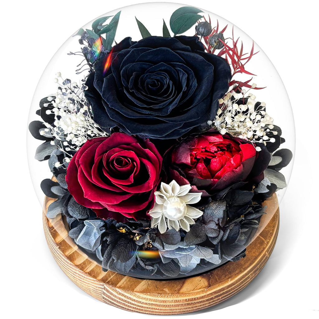 Ewige Rose Engel Geschenke für Mama, Ewige Rose in Engel Glaskuppel für Sie, Infinity Rosen Konservierte Blumen Handgemachte, Engelsfigur aus Glas, Geschenk für Frauen Mutter Oma Großmutterk