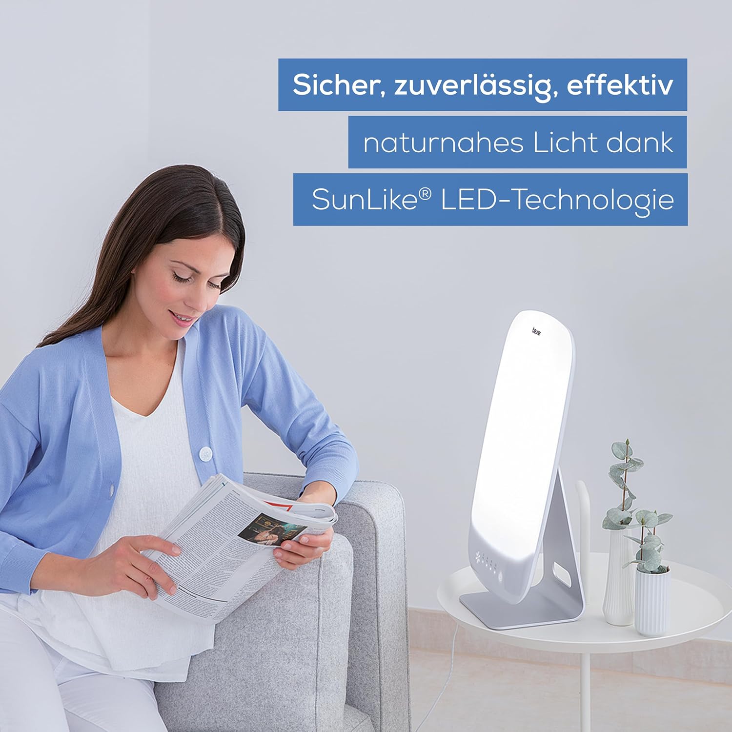 Beurer TL 95 Tageslichtlampe, Simulation von Tageslicht, 10000 Lux, Medizinprodukt, Tageslichtleuchte bei Lichtmangelerscheinung, SunLike® LED-Technologie, mit Dimmer