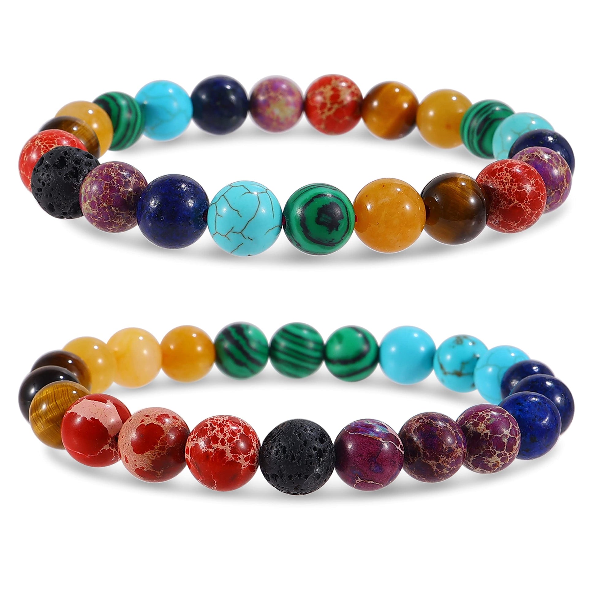Farfume Chakra Armband Echte Steine, Echte Steine-Edelsteine Armband fur Damen