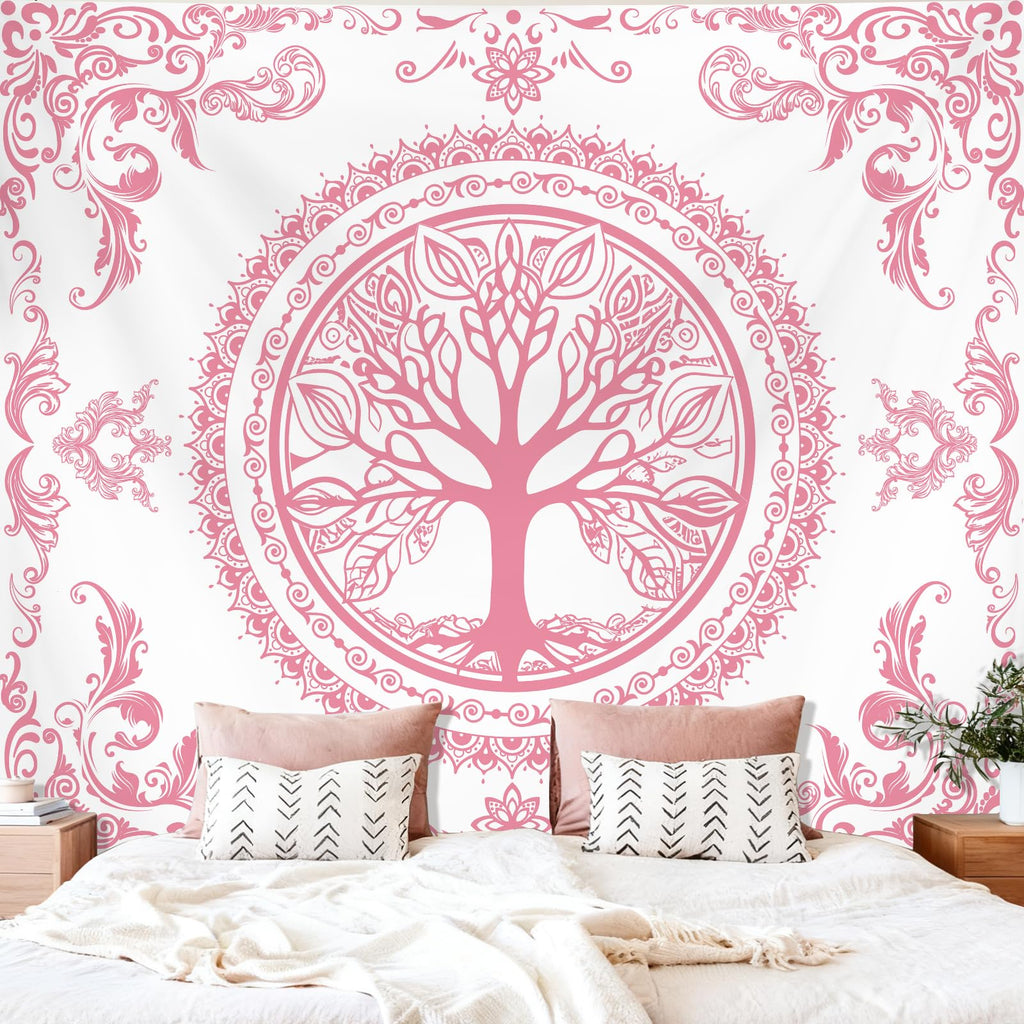 Green Boho Tapestry for Bedroom, Large Hippie Tree of Life Wall Tapestries