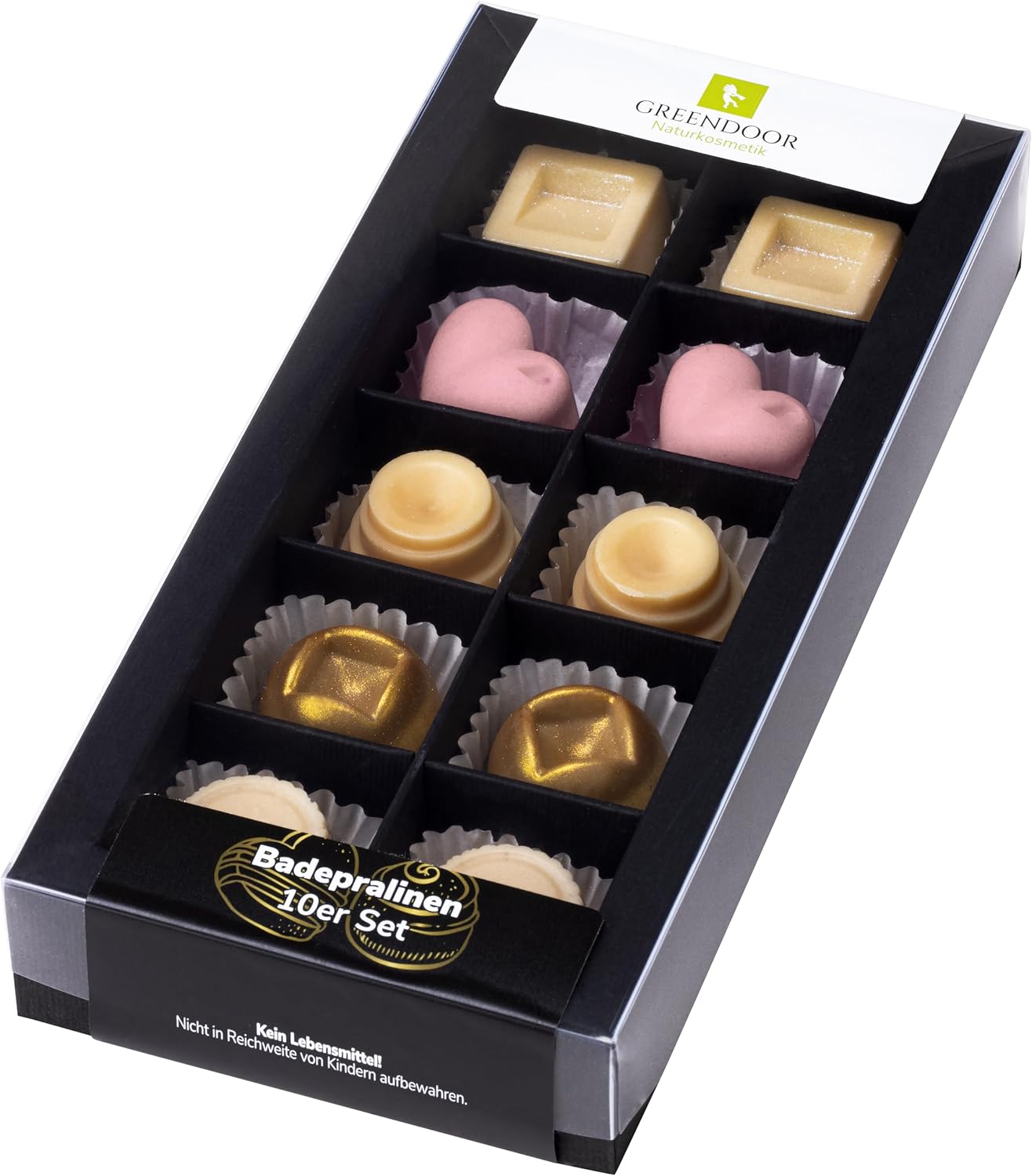 GREENDOOR Badepralinen Geschenk-Set Cremebad 100g, natürliche Badezusätze mit BIO Kakaobutter, handgefertigte Naturkosmetik, Natur Badezusatz, Manufaktur Geschenke