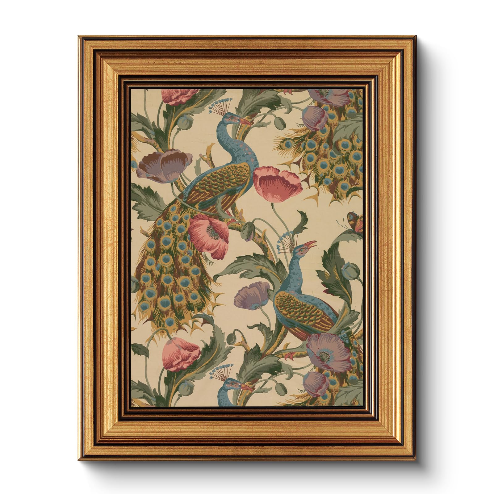 Vintage Sacred Heart of Jesus Christ Canvas Gold Framed Wall Art, 12x16 Inch Religious Oil Painting Artwork, Christian Art Print for Home Living Room Spiritual Spaces Decor