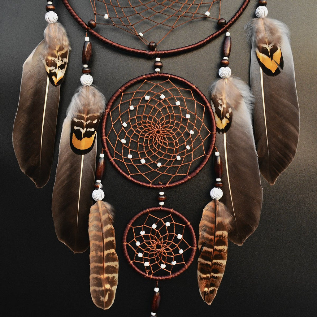 Urdeoms Dream Catchers for Adults Native Home Wall Decor Brown Dreamcatcher