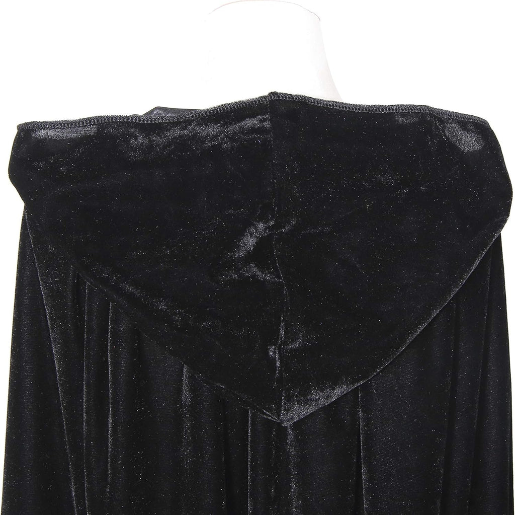 BIGXIAN Long Hooded Cloak Velvet Cape Witch Costume Halloween Costumes for Women Men