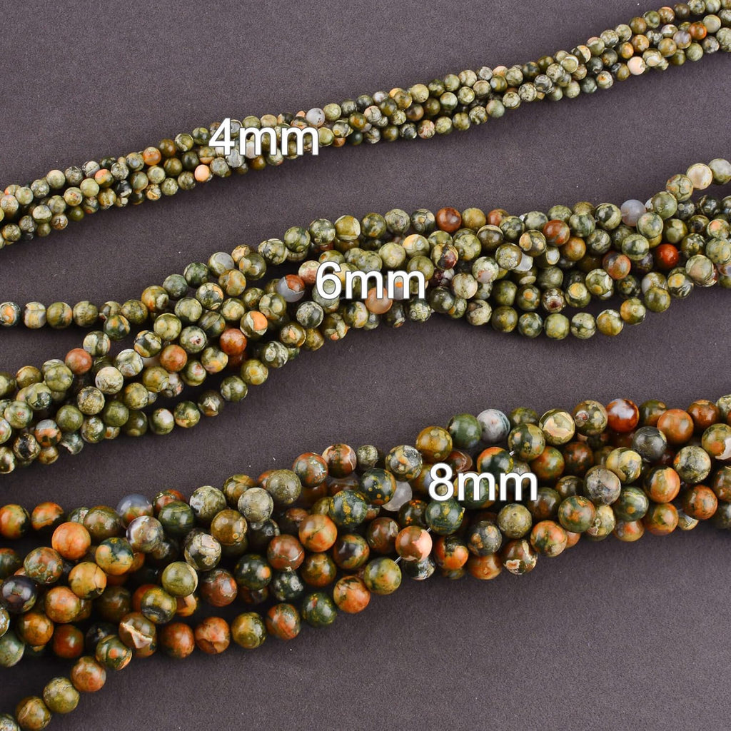 Natural Semi-Precious Stones Beads for Threading 38 cm String Round 4 6 8 10 12 mm