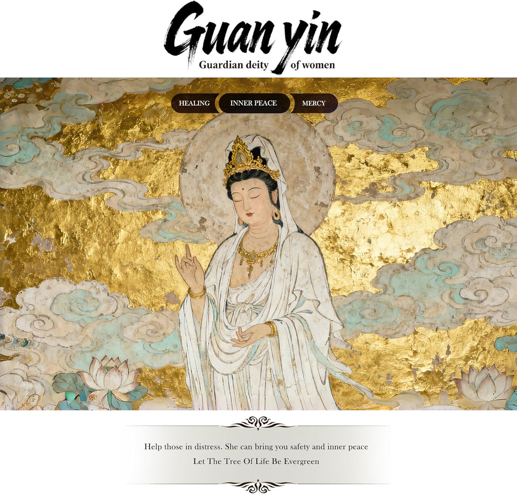 Guan Yin Statue, Quan Yin, Kwan Yin im Wind, Kuan Yin Buddha-Statue, Zen, meditierende Statue, Göttin der Göttin der Gnade und des Mitgefühls im Wind, Yoga, spirituelle Feng Shui-Dekoration