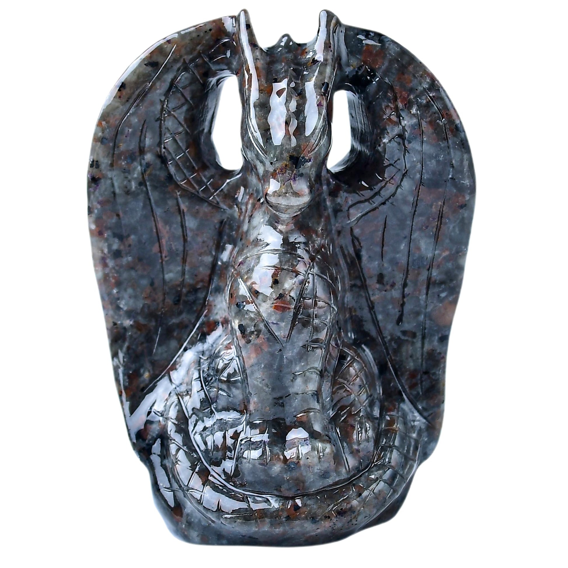 Natural Black Obsidian Dragon Statue – 2" Hand-Carved Crystal Collectible Figurine, Animal Sculpture for Desk, Office & Home Décor, Unique Spiritual Protection Gift for Men and Women