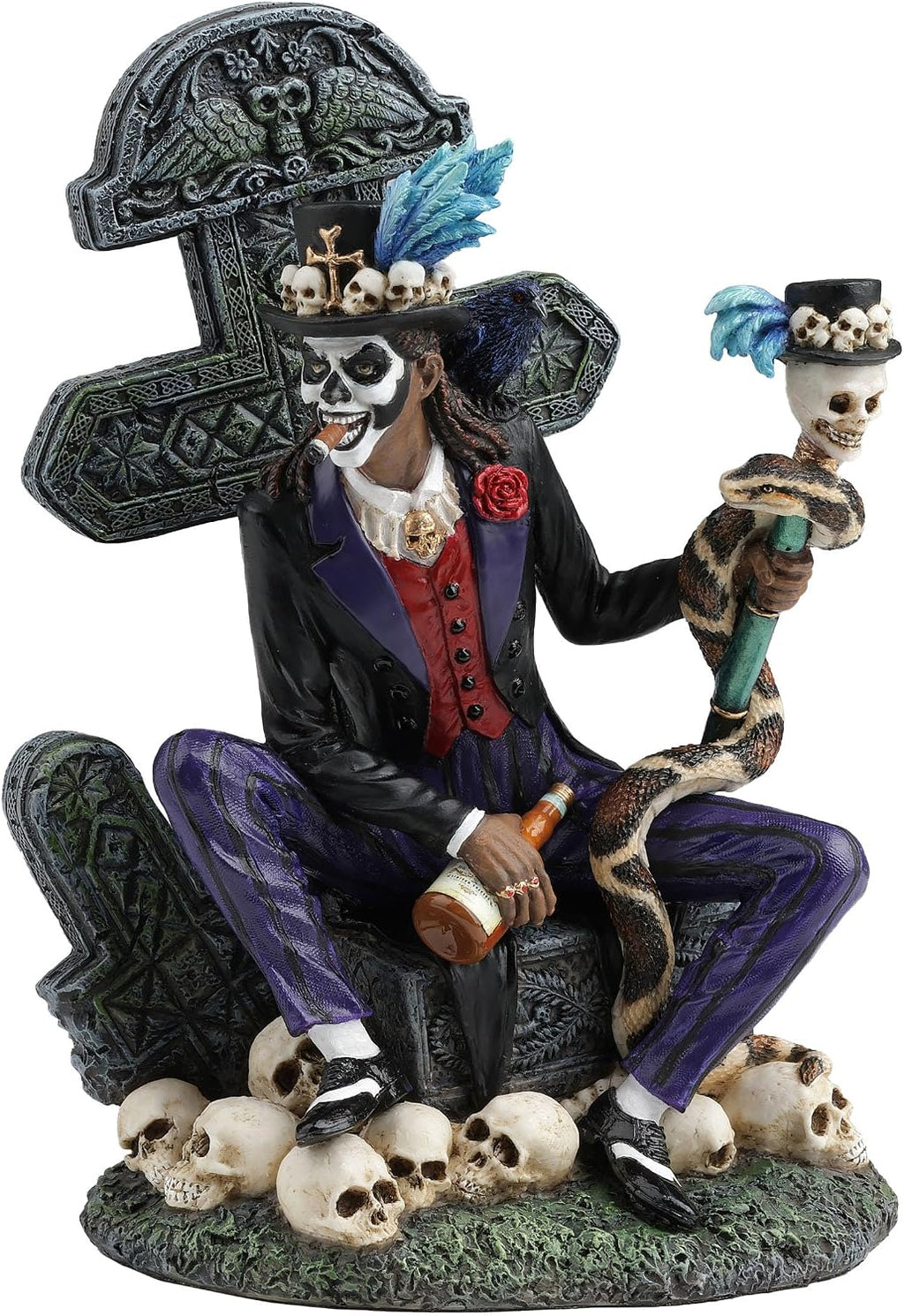 Veronese Design 7 1/2 Inch Baron Samedi The Voodoo Lord of The Dead Polystone Hand Painted Statue Home Decoration Gift