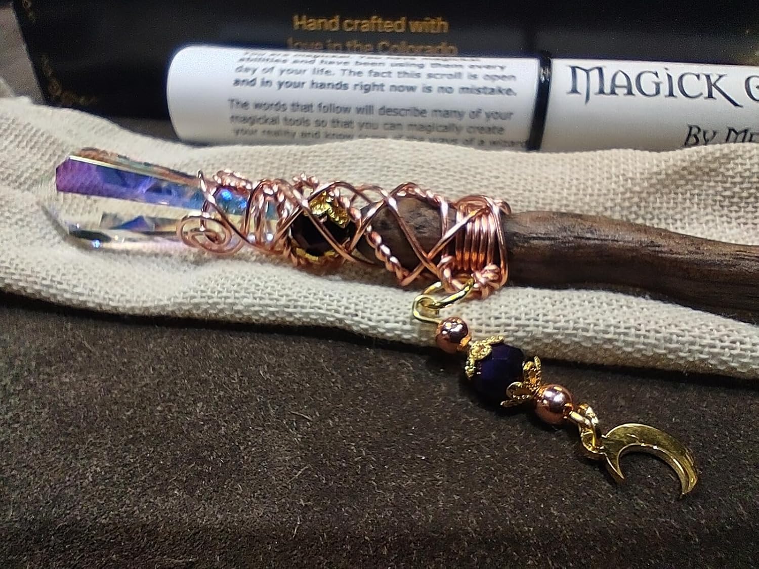 Merlin's Realm Lunar Prism Oak Magic Wand