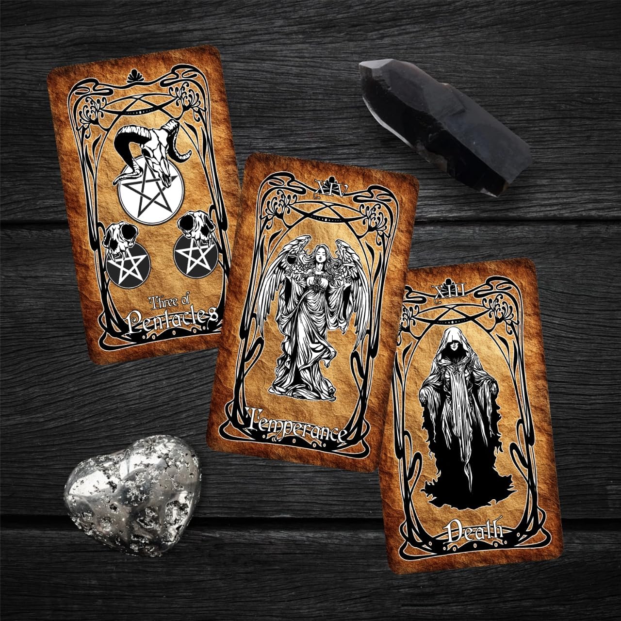 Gothic Tarot Deck, Major and Minor Arcana, Vintage Black and White Art, Tarot Cards with Guidebook, Tarot for Beginners and Experienced Readers, Divination, and Spiritual Divination Tool