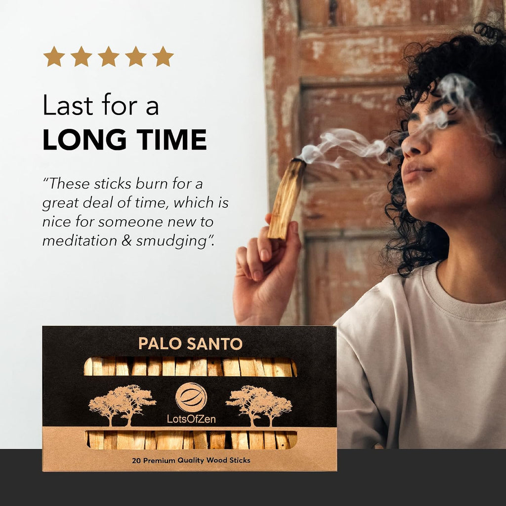 Palo Santo Sticks Large Pack (20 Sticks - Approx. 6.3 Oz / 180 g)